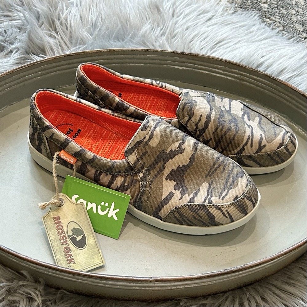 Sanuk Women's Hangout Lite Casual Shoes Mossy Oak Original Bottomland Size 6 $60